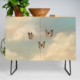 Romantic Heaves Clouds Aesthetic Butterflies Credenza