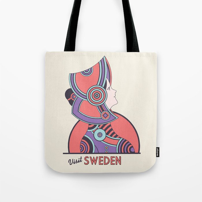 Retro vintage Sweden travel Tote Bag