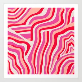 pink zebra stripes Art Print