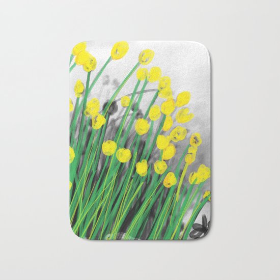 Yellow Flowers! Bath Mat