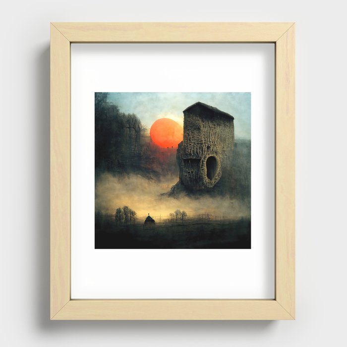 Sunset on a strange alien world Recessed Framed Print