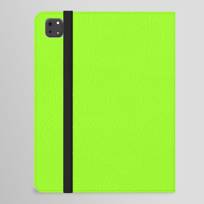 VIBRANT LIME SOLID COLOR. Plain Neon Green iPad Folio Case
