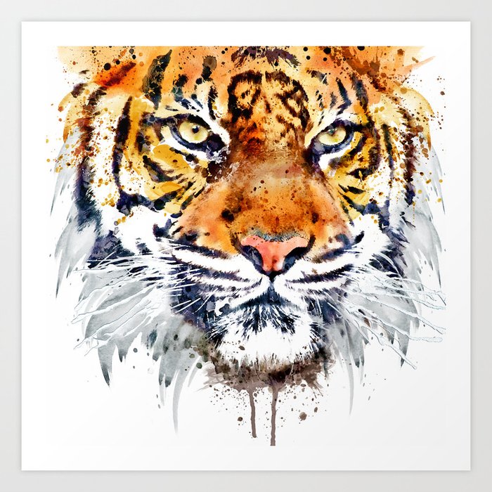 Tiger Face Close-up Art Print