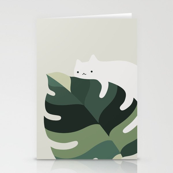 Cat and Plant 12A Stationery Cards