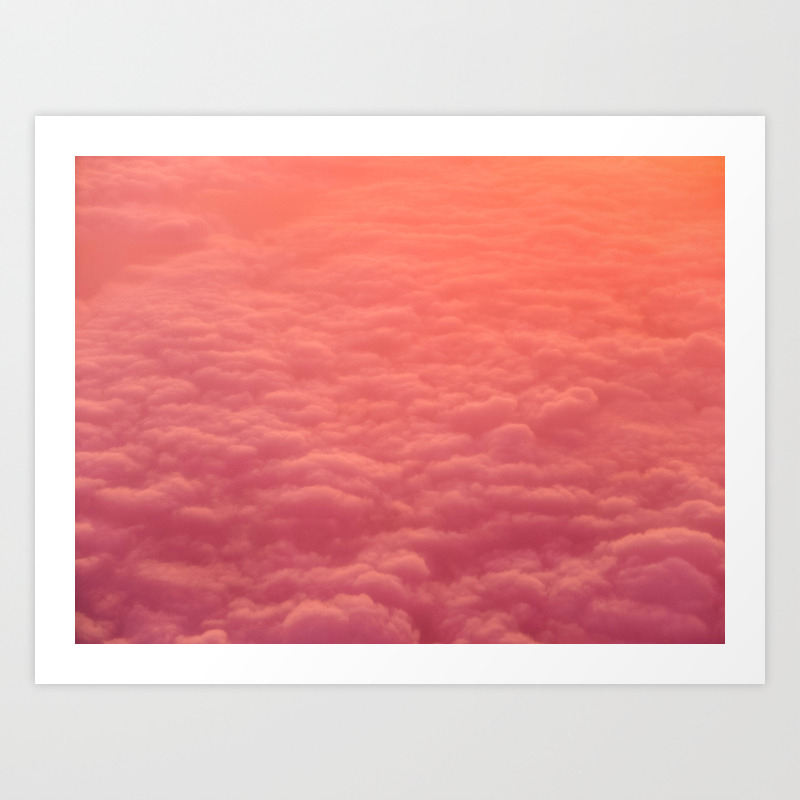 Magical Pink Orange Ombre Gradient Colorful Clouds Pastel Cotton