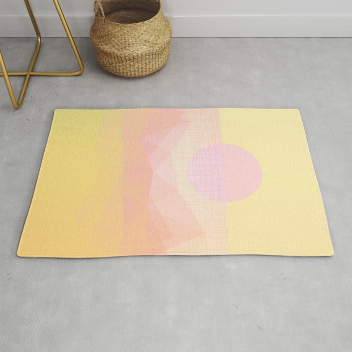 California Sunshine Glow Geometry Pastel Rug