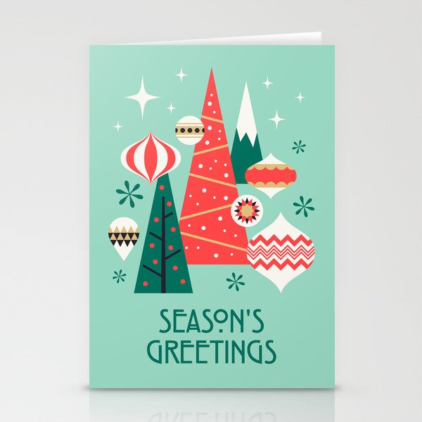 Retro Christmas Card Theme Seasons Greetings Mint, 60% OFF