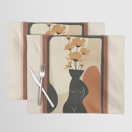 Modern Abstract Woman Body Vase 3 Placemat