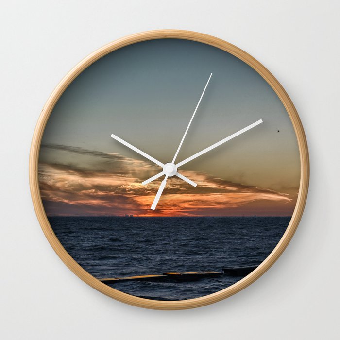 Summer sunset on lake Ontario Wall Clock