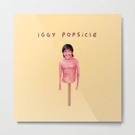 Iggy Popsicle Metal Print | Iggy, Stooges, Curated, Popsicle, Pink, Star, Eepy, Digital, Pun, Meme 