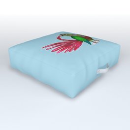 Preening green cheek conure Outdoor Floor Cushion | Animal, Preen, Conure, Lovely, Watercolor, Tail, Painting, Pyrrhura, Pet, Parakeet 