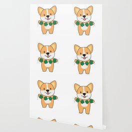 Corgi Shamrocks Cute Animals For Luck Wallpaper