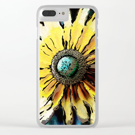 Golden Daisy Flower Clear iPhone Case