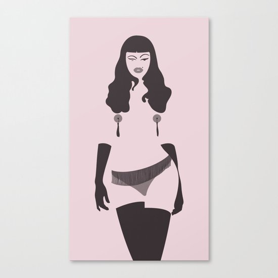 A Wink & A Smile -Vintage Pink Canvas Print