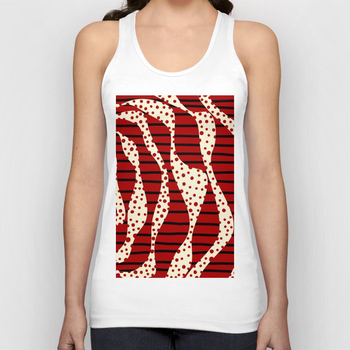 Spots and Stripes 2 - Red & Cream Tank Top