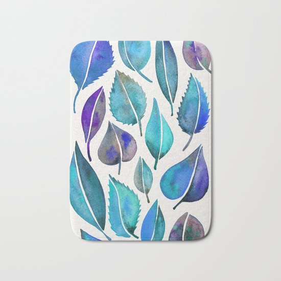 Cascading Leaves – Blue Palette Bath Mat