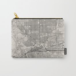 Spokane USA - City Map in Black and White - Minimal Aesthetic Carry-All Pouch