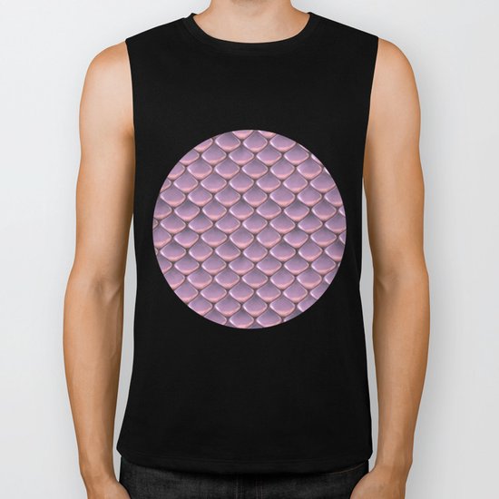 Pink Snake Skin mermaid scales Biker Tank
