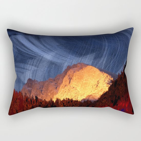 the rock at sunset Rectangular Pillow