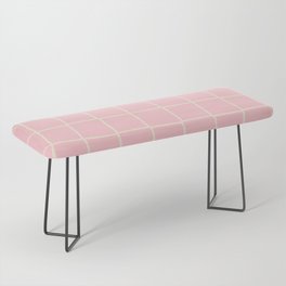 Blush Pink Checkered Tiles Bench