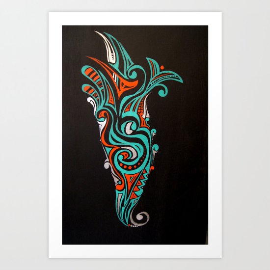 black and green Art Print
