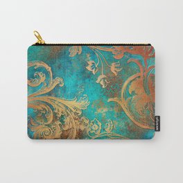 Ornament Rust Texture 07 Carry-All Pouch | Patina, Rust, Teal, Floral, Texture, Damask, Vintage, Graphicdesign 