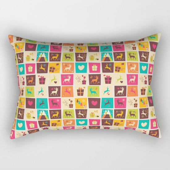 Christmas square pattern 02 Rectangular Pillow