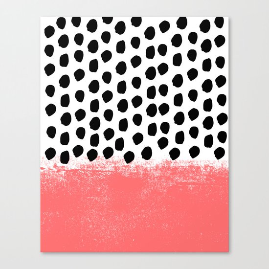 Lola - Abstract, pink, brushstroke, original, painting, trendy, girl, bold, graphic Canvas Print