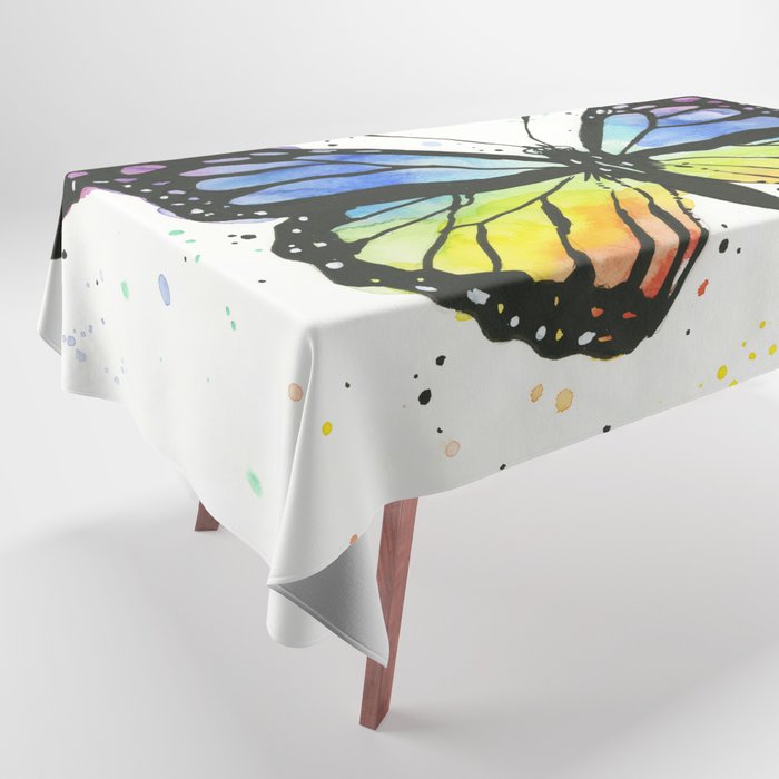 Rainbow Butterfly Watercolor | Vertical Print Tablecloth