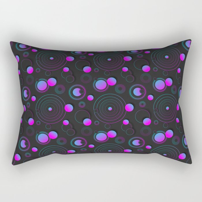 Neon Geometric Gamer Girl Rectangular Pillow