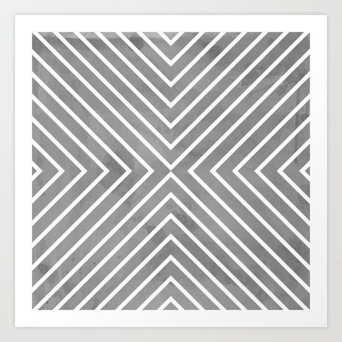 Stripes in Grey Art Print