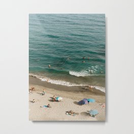 The blue sea, tropical sun | Sunny Spain, Marbella | Beautiful beach with sunbathing people | Travel photography Metal Print | Color, Sunset, Boats, Film, Marbella, Spain, Island, Photo, Coast, Waves 