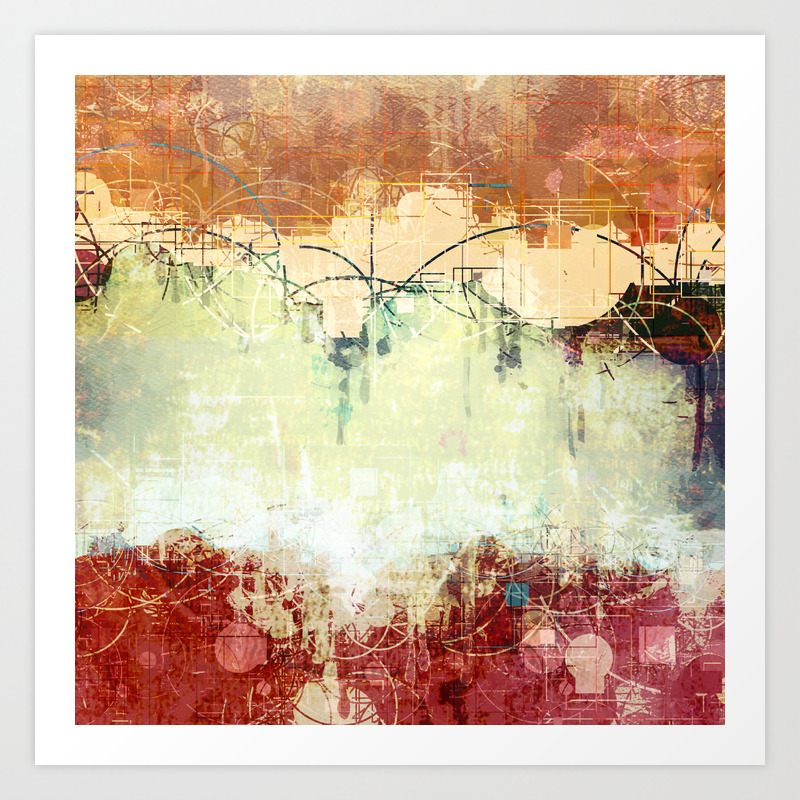 Vintage Abstract Art Art Print By Artaddiction45 Society6
