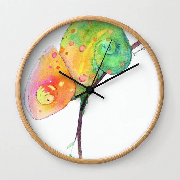 Curious Chameleon Wall Clock