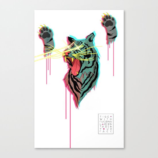 Tiger With F**king Lazers Canvas Print