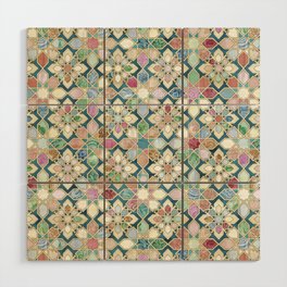 Muted Moroccan Mosaic Tiles Wood Wall Art