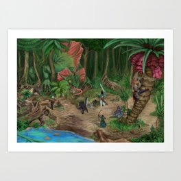 Giant Lizard Encounter Art Print