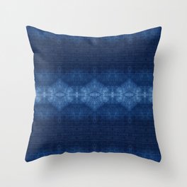 Quilted Indigo Triangles Throw Pillow