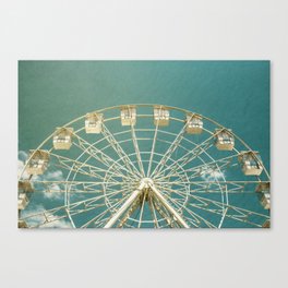 Giant Ferris Wheel in Retro Pastel Canvas Print
