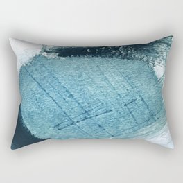 Pacific: a minimal abstract mixed media piece in blues and white Rectangular Pillow
