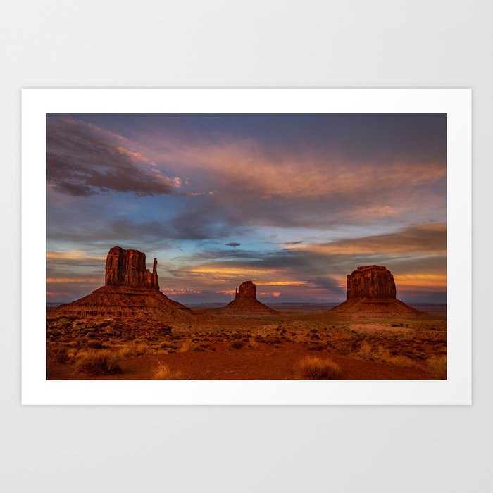 Oljato - Monument Valley 0122 - Sunset Art Print