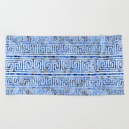 Greek Meander Pattern - Greek Key Ornament Beach Towel