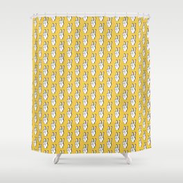 Peace Sign yellow Shower Curtain
