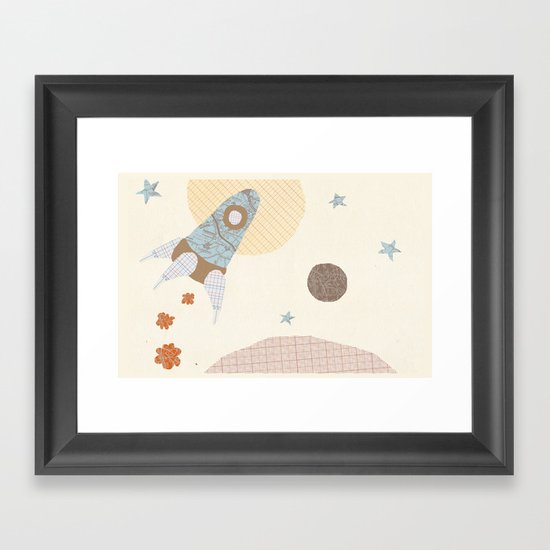spaceship collage Framed Art Print