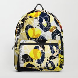 abstract Design in Gray Yellow Black Backpack | Digital, Abstract, Acrylic, Painting, Blackyellow, Black And White, Grayyellow, Tiger, Ink, Watercolor 