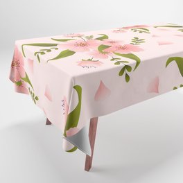 Simple Pink Flower Popular Collection Tablecloth
