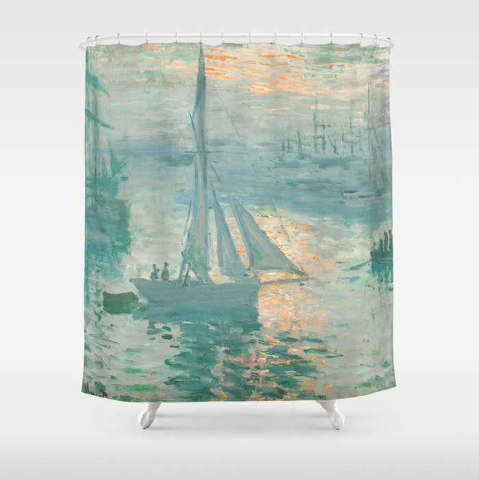Claude Monet Marine Sunrise 1873 Shower Curtain