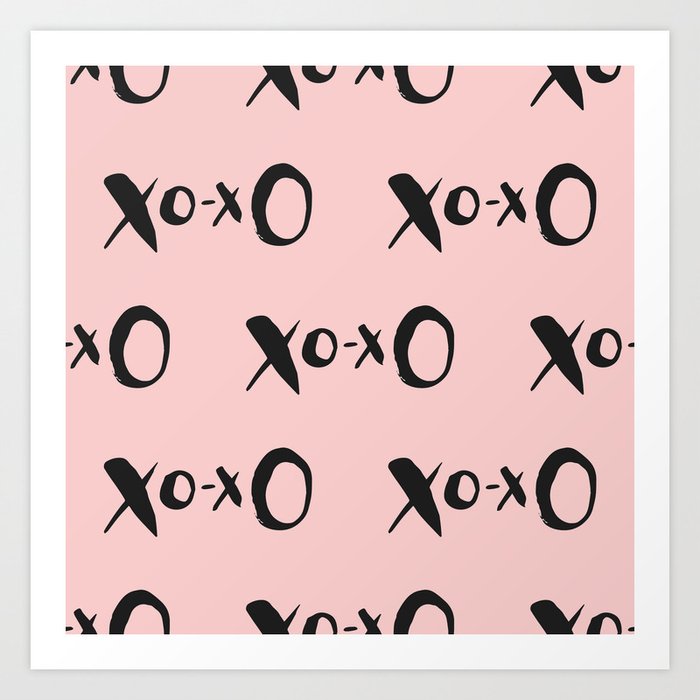 Kisses XOXO Millennial Pink Art Print