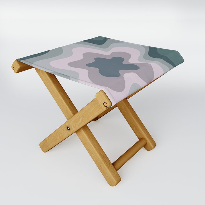 Colorful retro style swirl design 2 Folding Stool