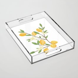 Meyer Lemons | Lemon tree | watercolor Acrylic Tray